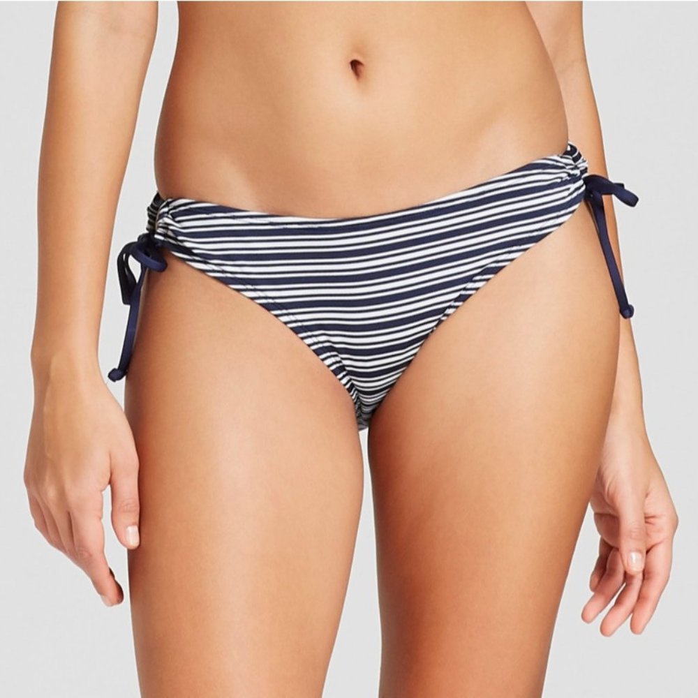 Striped Keyhole String Bikini Bottom Starry sky Size S
